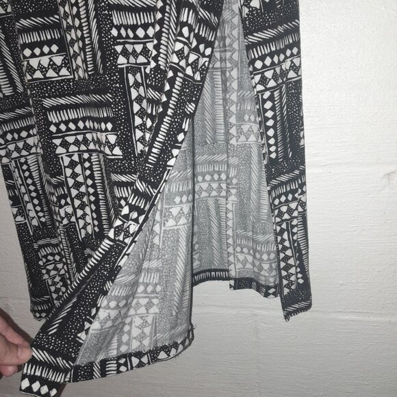 Design History Women's Sz Small Black & White Geometric Cold Shoulder Maxi Dress - Picture 9 of 14